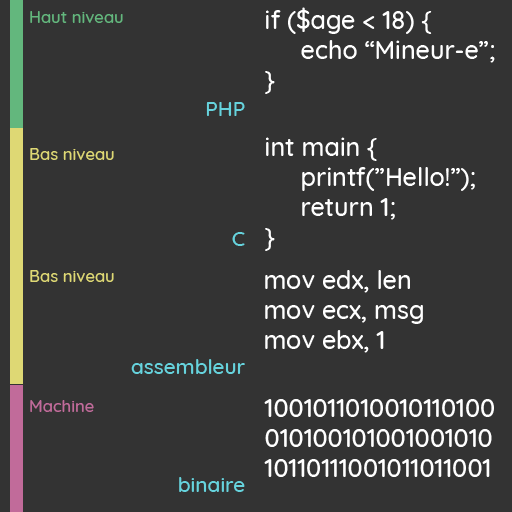 Niveaux de langages de programmation